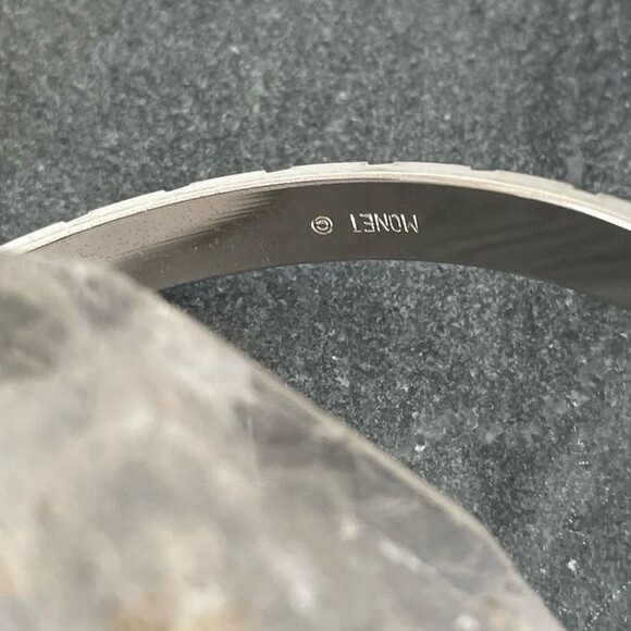 SOLD Vintage MONET Silver Bangle Bracelet - Picture 7 of 8
